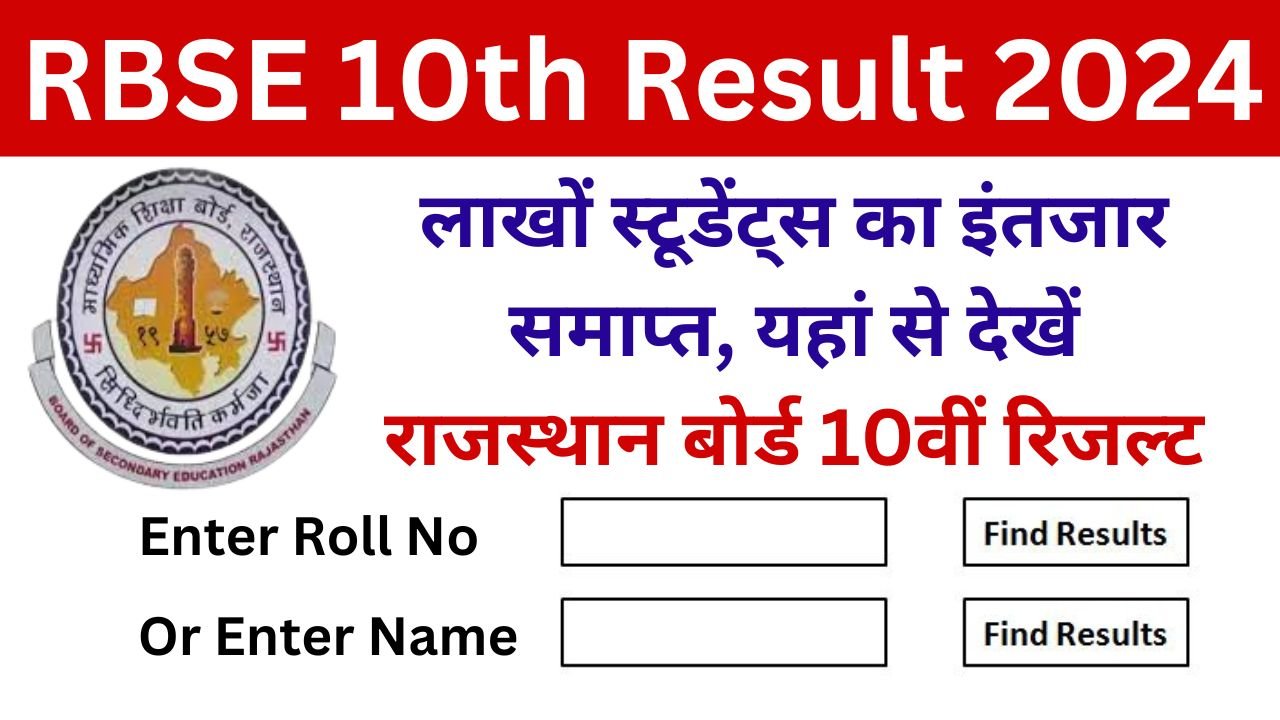 RBSE 10th Result 2024 - लाखों स्टूडेंट्स का इंतजार समाप्त, यहां से देखें राजस्थान बोर्ड 10वीं रिजल्ट