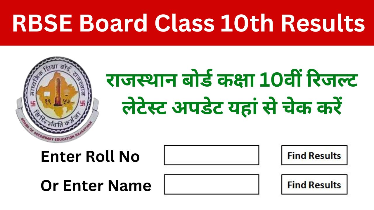 RBSE Board Class 10th Results 2024 - राजस्थान बोर्ड कक्षा 10वीं रिजल्ट लेटेस्ट अपडेट यहां से चेक करें