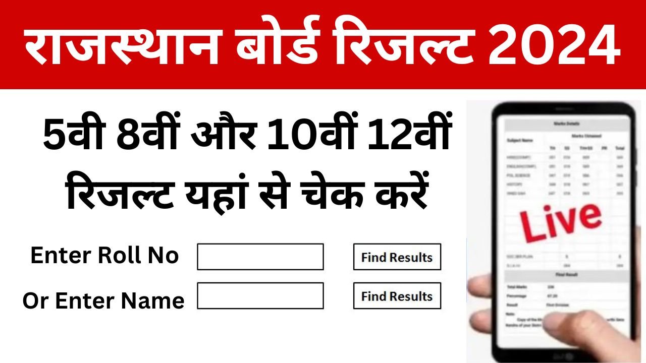 Rajasthan Board Result आरबीएसई 5वी 8वीं 10वीं और 12वीं रिजल्ट इंतजार समाप्त यहां से चेक करें