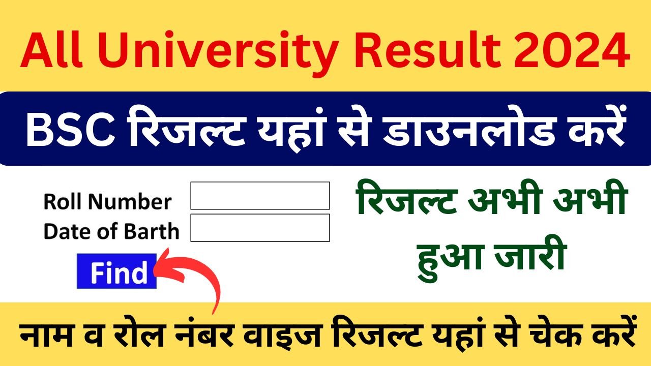 BSc Second Year Result 2024 (बीएससी रिजल्ट जारी) Check BSc 2nd Year Result 2024