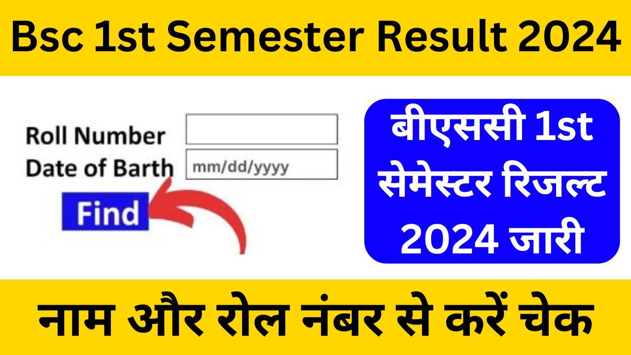 Bsc 1st Semester Result 2024 - बीएससी 1st सेमेस्टर रिजल्ट जारी, नाम और रोल नंबर से करें चेक