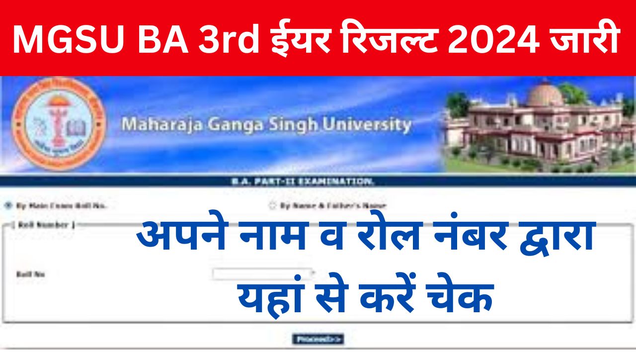 MGSU BA 3rd Year Result - एमजीएसयू बीए फाइनल ईयर रिजल्ट नाम व रोल नंबर से करें चेक