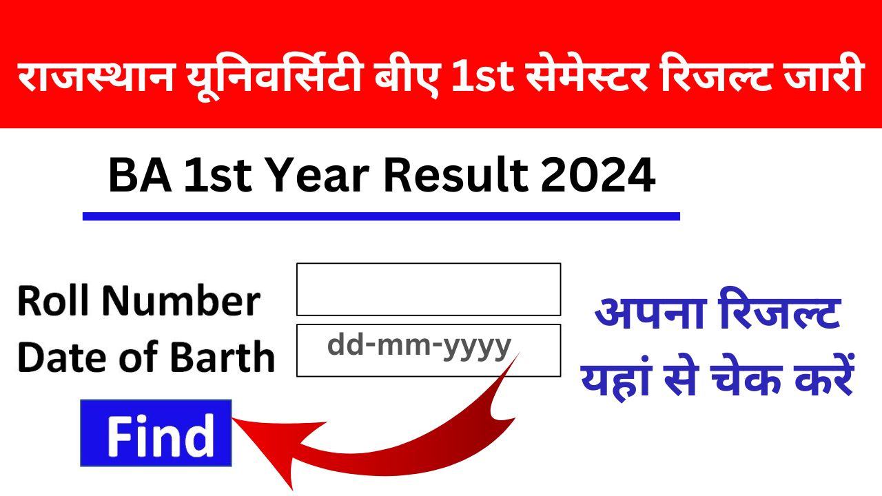 result.uniraj.ac.in BA 1st Year Result 2024 - बीए 1st ईयर का रिजल्ट इस डायरेक्ट लिंक से चेक करे