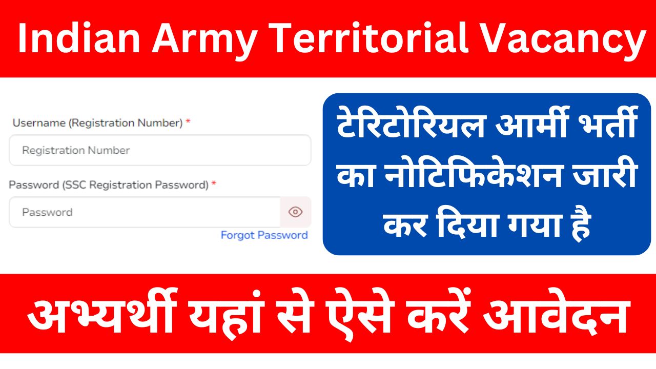 Indian Army Territorial Vacancy - टेरिटोरियल आर्मी भर्ती का नोटिफिकेशन जारी, यहां से अभी करें आवेदन