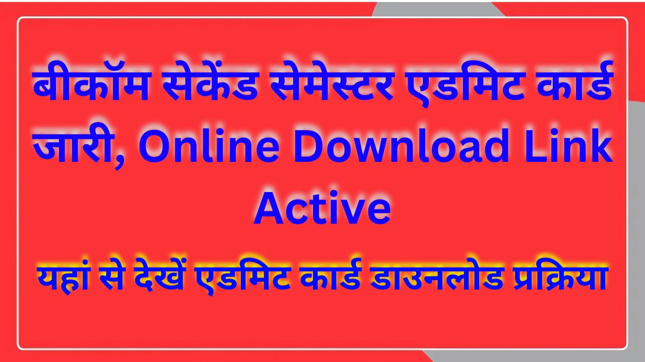 B.Com 2nd Semester Admit Card 2024-25, बीकॉम सेकेंड सेमेस्टर एडमिट कार्ड जारी, Online Download Link Active